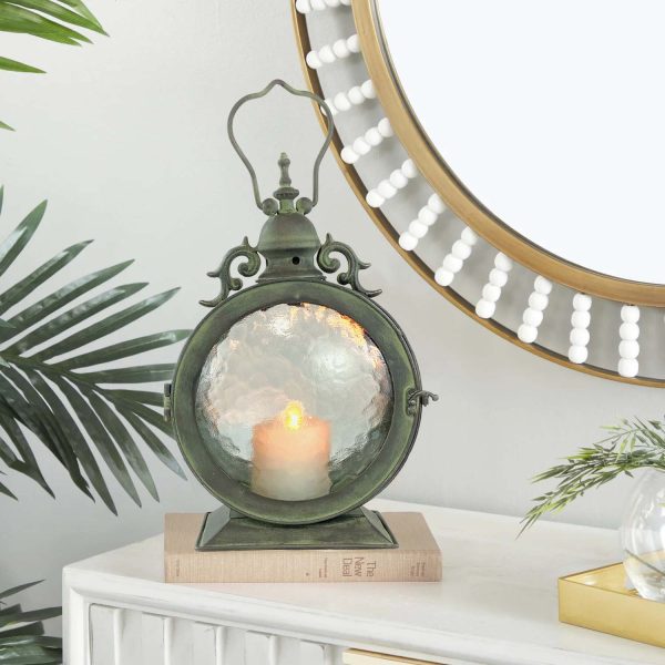 PierSurplus Metal Round Hanging Candle Lantern with Curved Glass Insert - Image 5