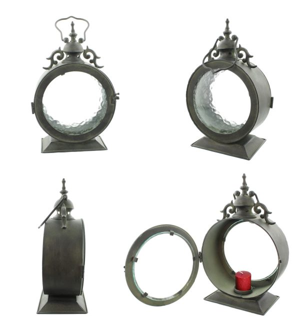 PierSurplus Metal Round Hanging Candle Lantern with Curved Glass Insert - Image 8