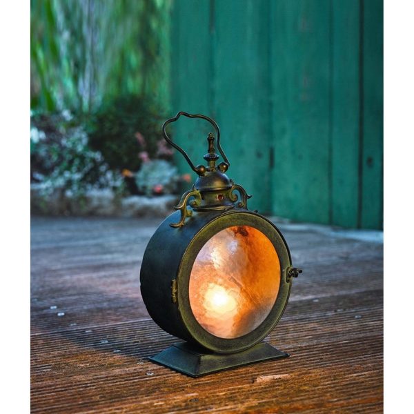 PierSurplus Metal Round Hanging Candle Lantern with Curved Glass Insert - Image 2