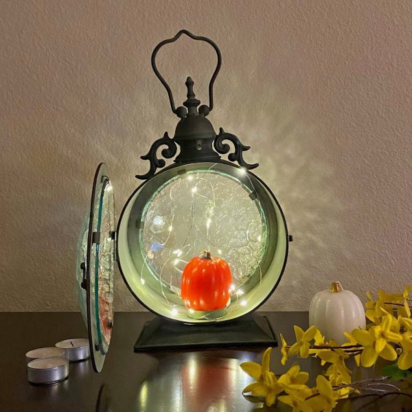 PierSurplus Metal Round Hanging Candle Lantern with Curved Glass Insert - Image 4