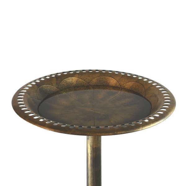 28 Inch Lightweight Poly Resin Outdoor Birdbath for Outside with Decoration Pedestal Base Stand - Pedestal Bird Bath for Outdoors Yard and Garden - Antique Bronze - Image 6