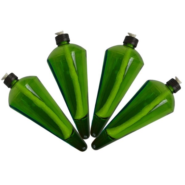 4 Pack 60 Inch Glass Garden Torch Light with Swirling Metal Ground Pole - Burning Citronella Torch Fuel | Outdoor Lighting for Party Patio Pathway Garden Garden Décor - Green - Image 7