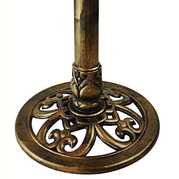 28 Inch Lightweight Poly Resin Outdoor Birdbath for Outside with Decoration Pedestal Base Stand - Pedestal Bird Bath for Outdoors Yard and Garden - Antique Bronze - Image 7