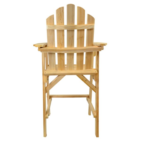 Balcony Tall / Counter High Adirondack Chair with Footrest - Natural Wood - Image 8