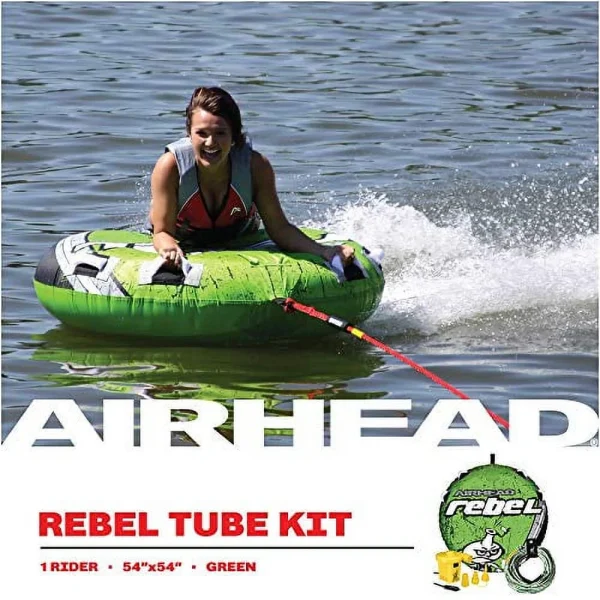 Airhead Rebel Kit | 1 Rider Towable Tube w/Rope & Pump, Multi, One Size (AHRE-12) - MadeInUSA - Image 10