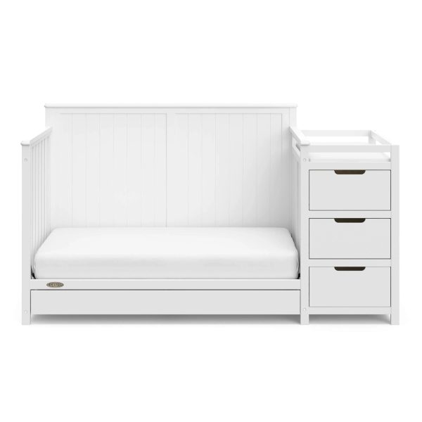 Graco Hadley 4-in-1 Convertible Crib and Changer with Drawer (White) - MadeInUSA - Image 8