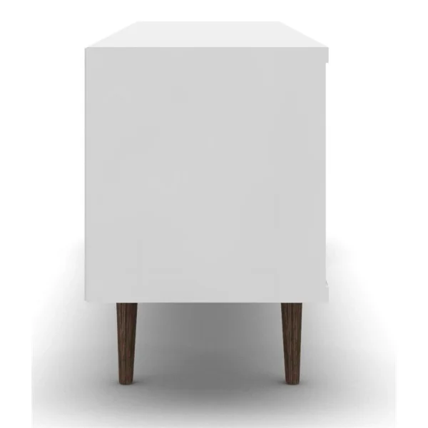 Pemberly Row Mid-Century Solid Wood TV Stand for TVs up to 60"in White - MadeInUSA - Image 5