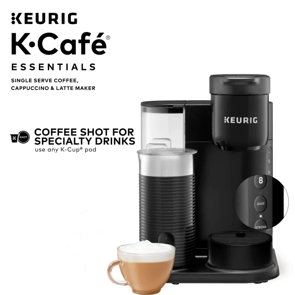 Keurig K-Café Essentials Single Serve K-Cup Pod Coffee Maker, Black - MadeInUSA - Image 10