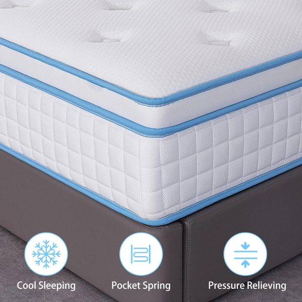 Stiku 12 inch Medium Euro Top Memory Foam Hybrid Mattress in A Box - King - Firm - MadeInUSA - Image 4