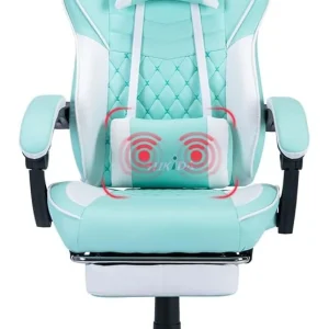Ergonomic Video Gamer Chairs Gaming Computer Chairs Gamer Chairs for Adults Massage Lumbar Support Swivel Height Adjustable Headrest Backrest - MadeInUSA