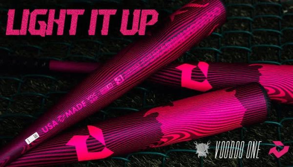 2024 DeMarini Neon Pink Voodoo One -3 BBCOR Baseball Bat, 33"/30 oz - MadeInUSA - Image 10