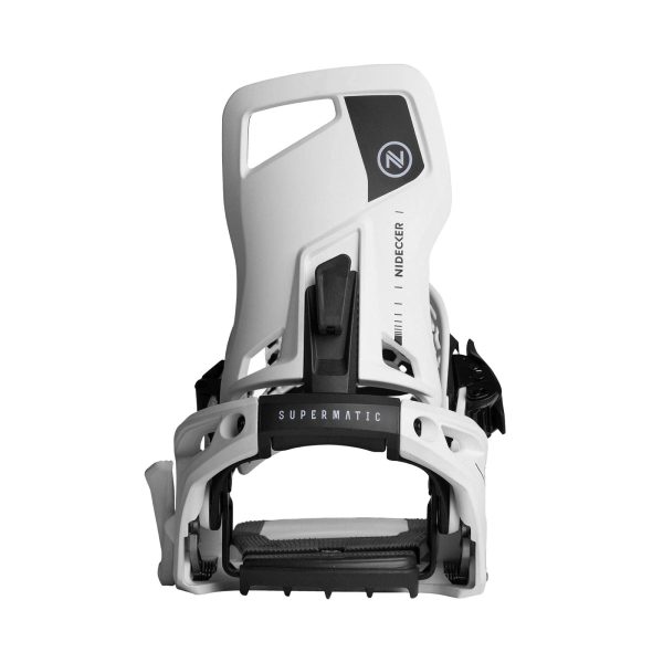 Nidecker Supermatic Snowboard Bindings 2024 - White - MadeInUSA