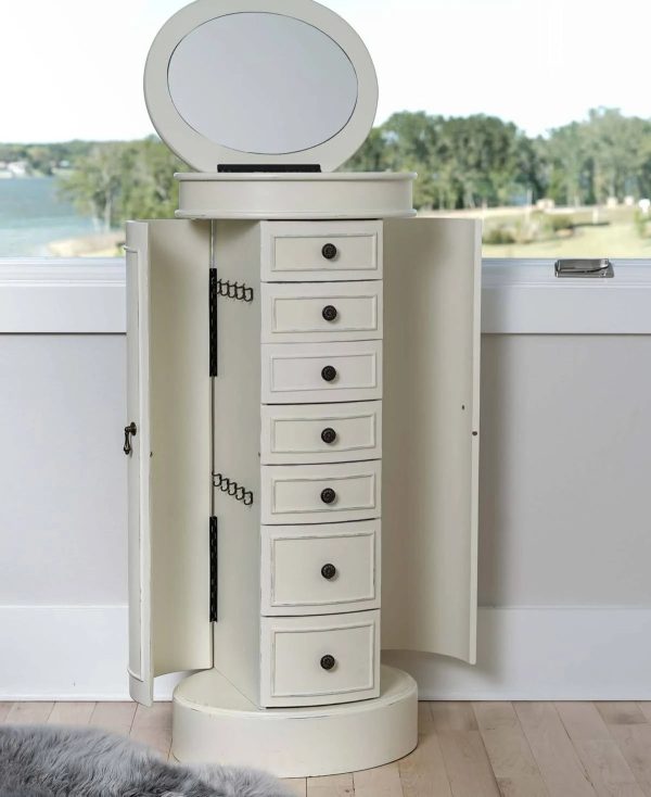 Hives and Honey Bailey Tuscan White Jewelry Armoire - MadeInUSA - Image 6