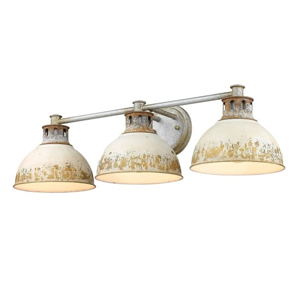 Golden Lighting Kinsley 3-Light Bath Vanity in Aged Galvanized Steel - 0865-BA3 AGV-ABI - MadeInUSA - Image 3