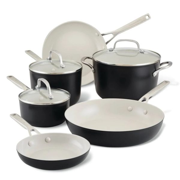 KitchenAid Hard Anodized Ceramic Nonstick Cookware Set 9 Piece - Pistachio - MadeInUSA - Image 9