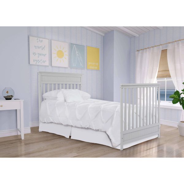 Dream On Me Harbor 4-in-1 Convertible Mini Crib in Pebble Grey - MadeInUSA - Image 7