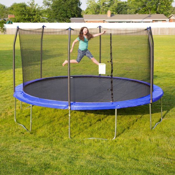 Skywalker 15' Round Trampoline with Safety Enclosure - Blue - MadeInUSA - Image 9