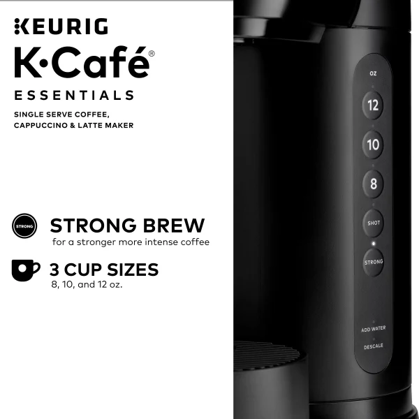 Keurig K-Café Essentials Single Serve K-Cup Pod Coffee Maker, Black - MadeInUSA - Image 11