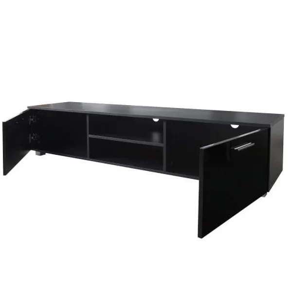Black TV Stand for 70 Inch TV Stands, Media Console Entertainment Center Television Table - MadeInUSA - Image 5