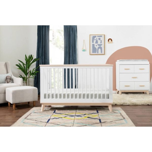 Babyletto - Scoot 3-in-1 Convertible Crib with Toddler Bed Conversion Kit White / Washed Natural - MadeInUSA - Image 6