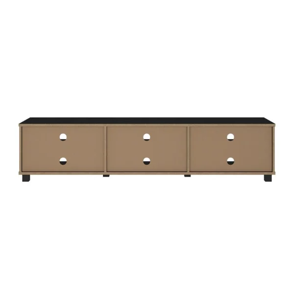 CorLiving Hollywood 3-Shelf Engineered Wood TV Stand for TVs up to 85"in Black - MadeInUSA - Image 7