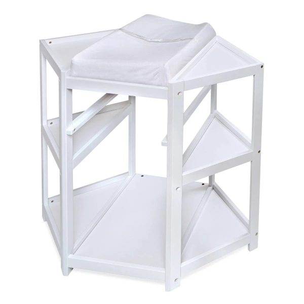 Badger Basket Diaper Corner Baby Changing Table with Hamper and White - MadeInUSA - Image 7