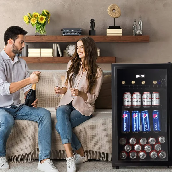 WANAI 120 Can Beverage Fridge & Cooler Small Mini Fridge Glass Door for Soda Beer or Wine for Home&Bar - MadeInUSA - Image 2