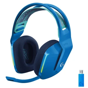 Logitech G733 Lightspeed Wireless Gaming Headset w Suspension Headband, PlayStation(R) 4 Blue, 278 g - MadeInUSA