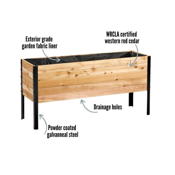 Cedar Planters 18" x 60" Raised Garden Bed - MadeInUSA - Image 3