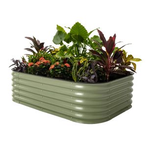 Vego Garden 17 in. Tall 6 in 1 Modular Metal Raised Garden Bed Kit - Olive Green - MadeInUSA