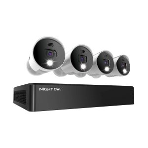 Night Owl SP, LLC 8 Channel Bluetooth Video Home Security Camera System with (4) Wired 4K UHD IndoorOutdoor Spotlight Cameras Audio and 1TB Hard Drive - MadeInUSA