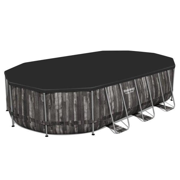 Bestway 5611SE-BW Power Steel Frame 20 x 12 x 4 Foot Above Ground Oval Pool Set - MadeInUSA - Image 5