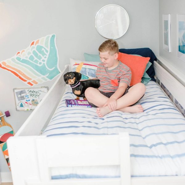 Max and Lily Farmhouse Twin XL Over Queen Bunk Bed - Barnwood Brown - MadeInUSA - Image 10