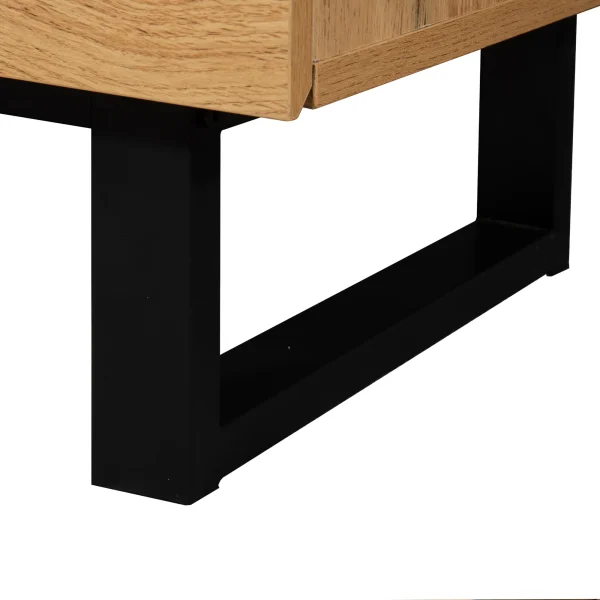Modern TV Stand for 80'' TV with Double Storage Space, Media Console Table, Entertainment Center with Drop Down Door for Living Room, Bedroom, Home Theatre - MadeInUSA - Image 10