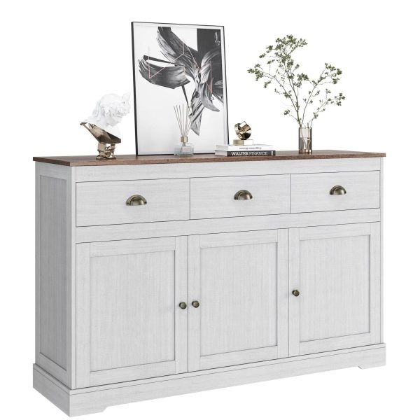Homfa Sideboard Storage Cabinet with 3 Drawers & 3 Doors, 47.2'' Wide - MadeInUSA