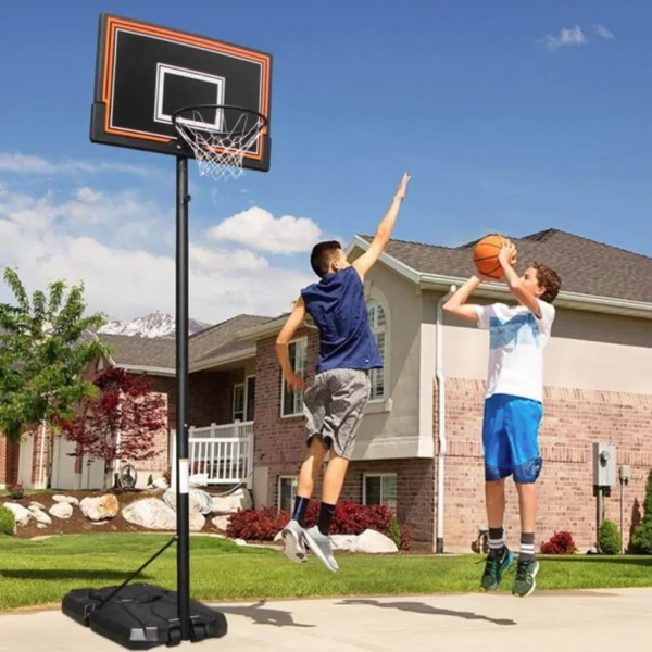 NiamVelo  Basketball Hoop Basketball Goal, 7-10FT Height Adjustable Basketball Backboard with Stand & Wheels  for Kids Adult Youth Black - MadeInUSA