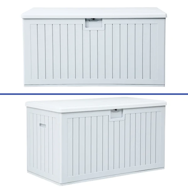‎XL Outdoor Storage Patio Box, Capacity 150 Gallons, Storage Patio Deck Box White Aesthetic, Weatherproof - MadeInUSA - Image 2