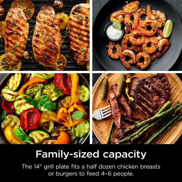 Ninja Sizzle Smokeless Indoor Grill with Nonstick Grill Plate, GR100 - MadeInUSA - Image 6