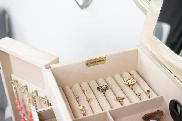 Hives & Honey Chelsea Grey Mist Jewelry Armoire - MadeInUSA - Image 8
