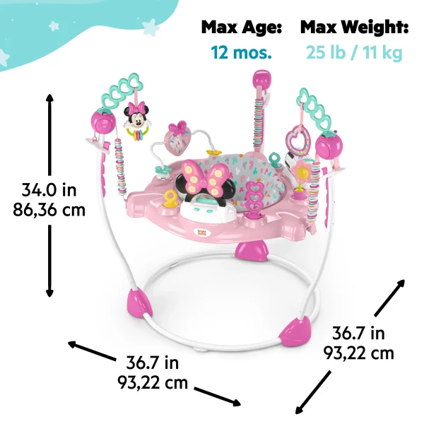 Disney Baby MINNIE MOUSE Forever Besties Infant Activity Center Jumper, Pink, Unisex, Newborn+ - MadeInUSA - Image 8
