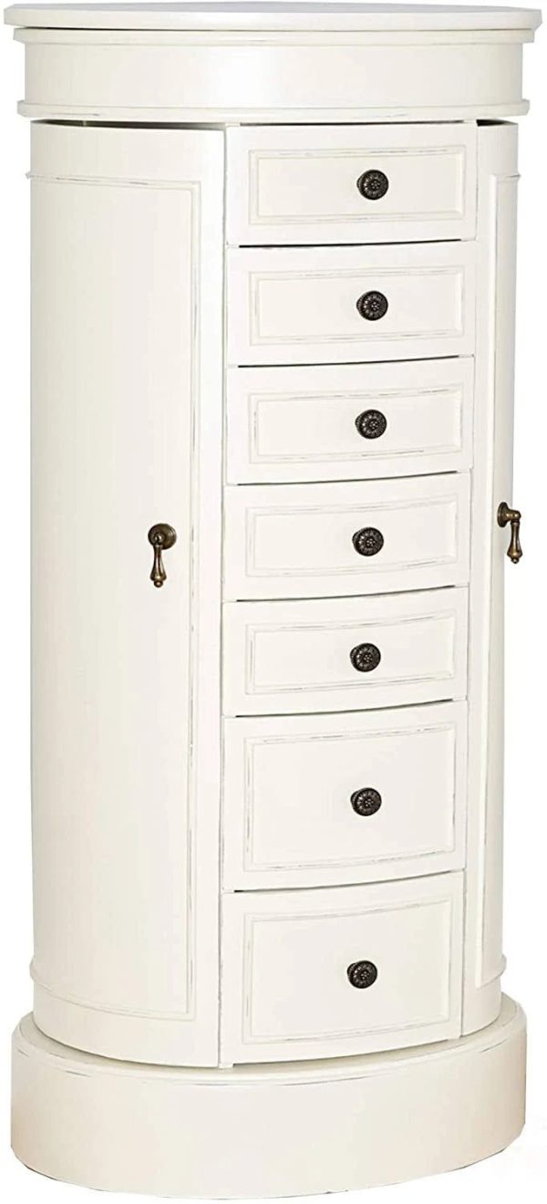 Hives and Honey Bailey Tuscan White Jewelry Armoire - MadeInUSA