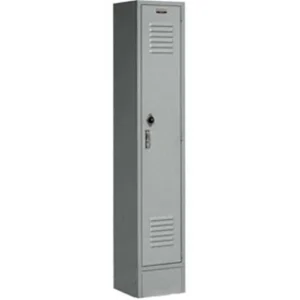 Global Industrial 652070GY 12 x 18 x 72 in. Single Tier Paramount Locker with 1 Door Ready to Assemble, Gray - MadeInUSA