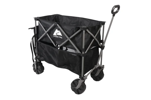 Ozark Trail Double Decker Folding Wagon with Extension Handle, Black - MadeInUSA - Image 3