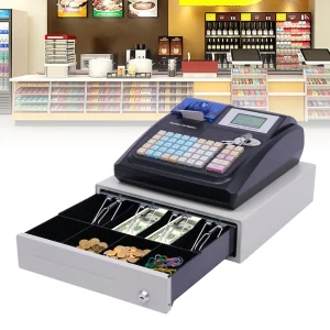 YIYIBYUS Cash Register Electronic POS System Cash Register with Drawer 48-Keys Electronic Cash Register for Small Business - MadeInUSA