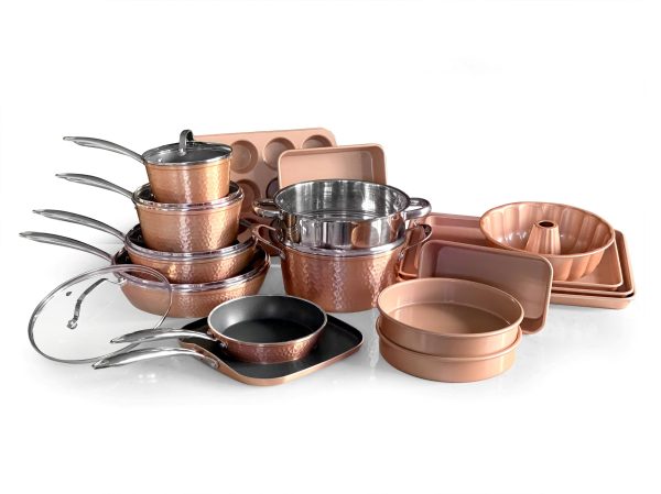 Orgreenic 22 Piece Set Rose Gold Hammered, Bronze - MadeInUSA