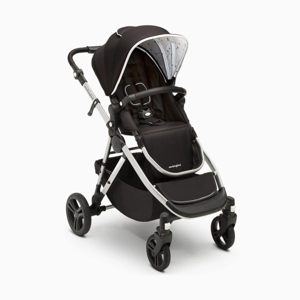 Mockingbird Single-to-Double Stroller 2.0 in Black/Watercolor Canopy/Penny Leather - MadeInUSA - Image 7
