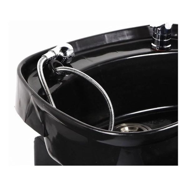 Ainfox Shampoo Barber Backwash Chair ABS Plastic Shampoo Bowl Sink Chair for Spa Beauty Salon (Black) - MadeInUSA - Image 2