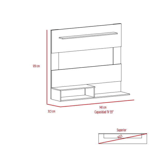 CoSoTower 3-Shelf Floating Entertainment Center Light Pine - MadeInUSA - Image 6