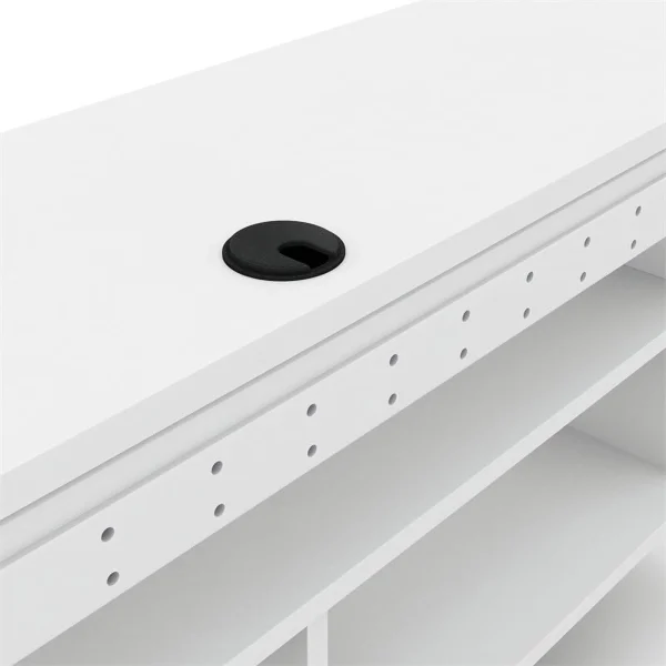Furniture of America Haft Wood 63"Length Floating TV Console in White - MadeInUSA - Image 8