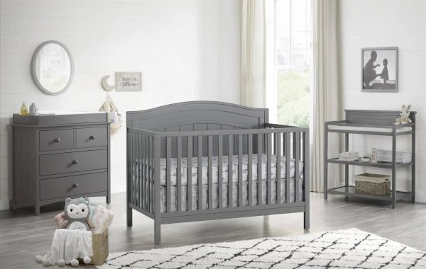 Oxford Baby North Bay 4-in-1 Convertible Crib - Dove Gray - MadeInUSA